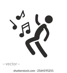 dance disco concept, music icon, dancer flat vector illustration