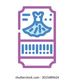 dance dress ticket color icon vector. dance dress ticket sign. isolated symbol illustration