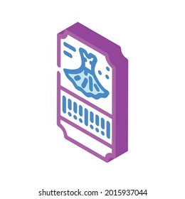 dance dress ticket isometric icon vector. dance dress ticket sign. isolated symbol illustration