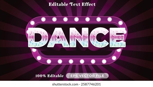 dance editable text effect modern color shiny. glow Text style effect