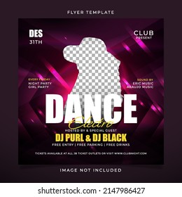 Dance electro retro flyer template