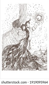 
dance of the elements for coloring books.
