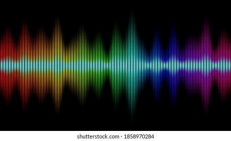 Dance EQ Rainbow Colored Music Sound Waves. EPS10 Vector