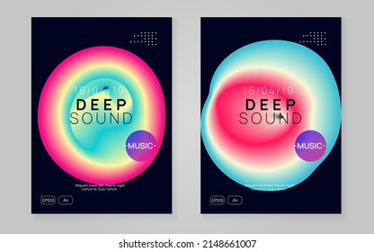 Dance Event. Bright Effect For Set. Geometric Pattern For Magazine Layout. Modern Sound Flyer. Club And Nightlife Vector. Rainbow Dance Event