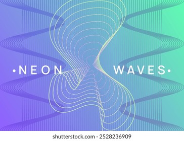 Dance Event. Discotheque Festival Element. Green Sound Background. Nightclub Audio Invitation. Blue Fest Poster. Concert Vector. Techno Set. Violet Dance Event