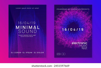 Dance Event. Dj Background. Green Music Poster. Techno Festival Graphic. Nightclub Audio Invitation. Violet Sound Set. Concert Cover. Blue Dance Event
