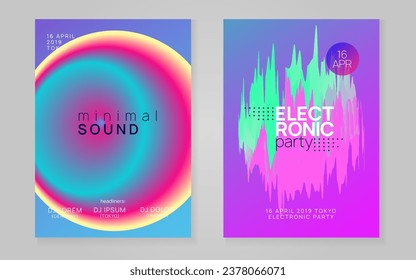 Dance Event. Electro And Discotheque Layout. Holiday Pattern For Set Template. Linear Effect For Presentation. Modern House Party. Rainbow Dance Event