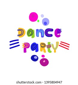 Dance event flyer, banner, invitation. Hand drawn vector template. Flat cartoon style. Isolated design element