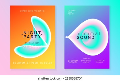 Evento de baile. Patrón De Festividades Para Establecer Plantilla. Fest de Wave Disco. Diseño Electrónico Y De Vida Nocturna. Brillante Para La Presentación. Evento De Baile Rosa Y Turquesa