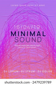 Dance Event. Techno Electro Graphic. Festival Cover. Violet Edm Background. Pink Discotheque Poster. Nightclub Beat Invitation. Dj Banner. Blue Dance Event