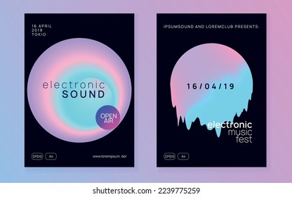 Dance Fest. Music And Show Vector. Dynamic Pattern For Invitation Template. Jazz Sound Party. Wave Glitch For Magazine. Pink And Blue Dance Fest