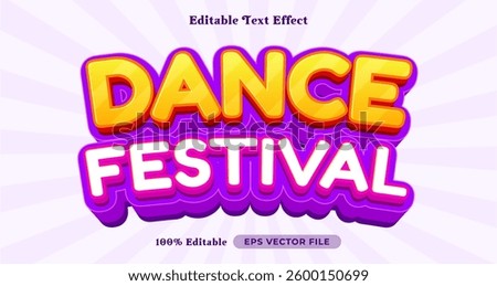 Dance festival editable text effect, graphic style collection