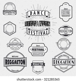 Dance Festival reggaeton badges insignia  and labels for any use