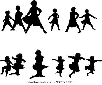 figuras de danza de hombres circasianos del Cáucaso