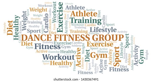 Dance Fitness Group word cloud. Wordcloud made with text only.