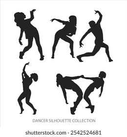 dance flat dancer silhouette vector