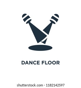 Dance floor icon. Black filled vector illustration. Dance floor symbol on white background. Can be used in web and mobile.