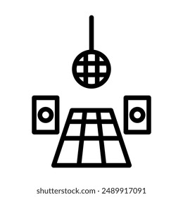 dance floor icon in line style. Vector illustration