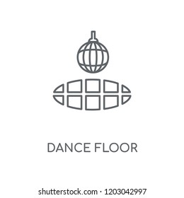 Dance floor linear icon. Dance floor concept stroke symbol design. Thin graphic elements vector illustration, outline pattern on a white background, eps 10.