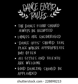 Dance Floor Rules Wedding Sign