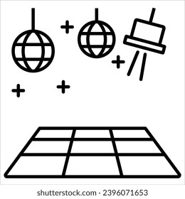 Dance floor, Simple Party-Related Vector Line Icon