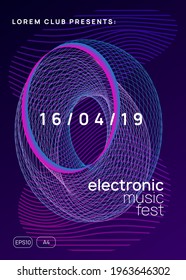 Dance flyer. Dynamic gradient shape and line. Energy show invitation template. Neon dance flyer. Electro trance music. Techno dj party. Electronic sound event. Club fest poster.