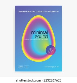 Dance Flyer. Electro And Discotheque Layout. Modern Techno Poster. Creative Background For Brochure Shape. Jazz Art For Cover. Pink And Blue Dance Flyer