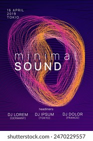 Dance Flyer. Electronic Beat Invitation. Concert Vector. Party Festival Element. Fest Event. Pink Techno Banner. Green Music Set. Violet Dance Flyer