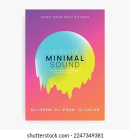 Dance Flyer. Music And Exhibition Concept. Jazz Glitch For Invitation. Elegant Pattern For Presentation Shape. Wavy Sound Fest. Yellow And Turquoise Dance Flyer