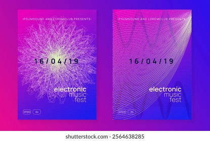 Dance Flyer. Trance Cover. Discotheque Electro Element. Blue Dj Design. Nightclub Beat Invitation. Music Poster. Pink Party Set. Green Dance Flyer