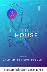 Dance flyer. Wavy discotheque brochure template. Dynamic gradient shape and line. Neon dance flyer. Electro trance music. Techno dj party. Electronic sound event. Club fest poster.