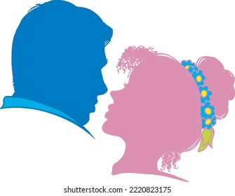 Dance Formal Face to Face Vector Illustration