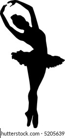 Dance girl ballet silhouettes - vector