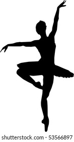 Dance girl Ballet Silhouetten - Vektorgrafik