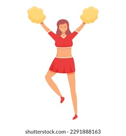 Dance girl icon cartoon vector. Pom cheer leader. Energetic team