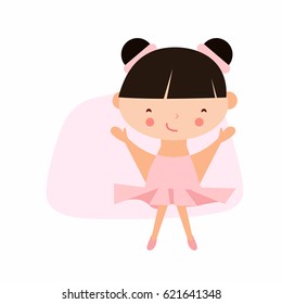 Dance girl silhouette isolated on white background. Ballerina. Ballet banner. Vector illustration. Ballet dancer, princess.