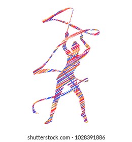 dance girle abstract. Vector word pencil letters. color the word with a marker