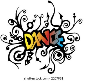 Dance - Graffiti Style - Vector