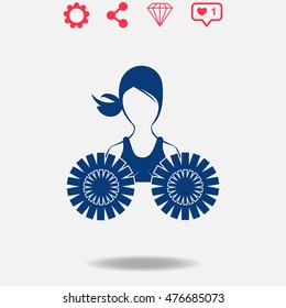 Dance group support vector icon on grey background.