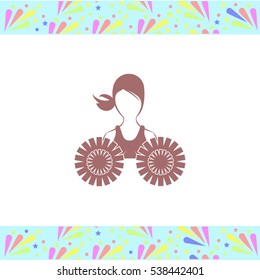Dance group support vector icon on white background. Isolated illustration. Business picture.