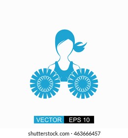 Dance group support vector. Isolated blue icon on white background.