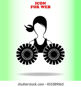 Dance group support web icon. Black illustration on white background