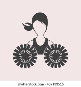 Dance group support web icon. Isolated illustration