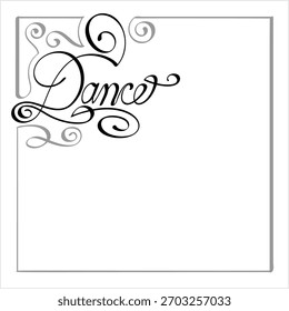 Dance Hand Drawn Ink Pen Style, Dance Word Handwritten Vector Art Illustration