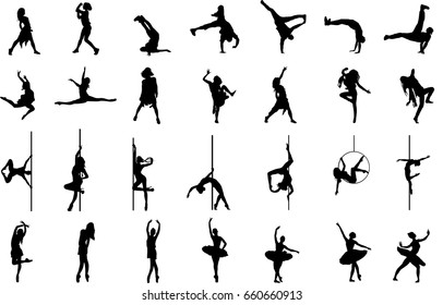 Dance. Hip hop. Break dance. Ballet. Pole