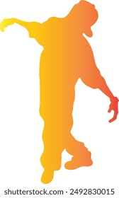 Dance Hip Hop Silhouette with Gradient Colors. Vector Silhouette