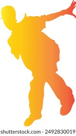 Dance Hip Hop Silhouette with Gradient Colors. Vector Silhouette