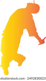 Dance Hip Hop Silhouette with Gradient Colors. Vector Silhouette