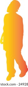 Dance Hip Hop Silhouette with Gradient Colors. Vector Silhouette