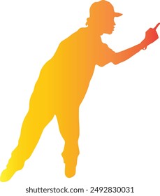 Dance Hip Hop Silhouette with Gradient Colors. Vector Silhouette